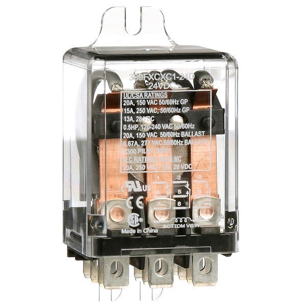 Enclosed Power Relay, Surface (Side Flange) Mounted, 3PDT, 24V DC, 11 Pins, 3 Poles