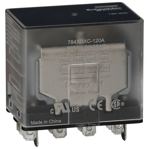 General Purpose Relay, 120V AC Coil Volts, Square, 14 Pin, 4PDT