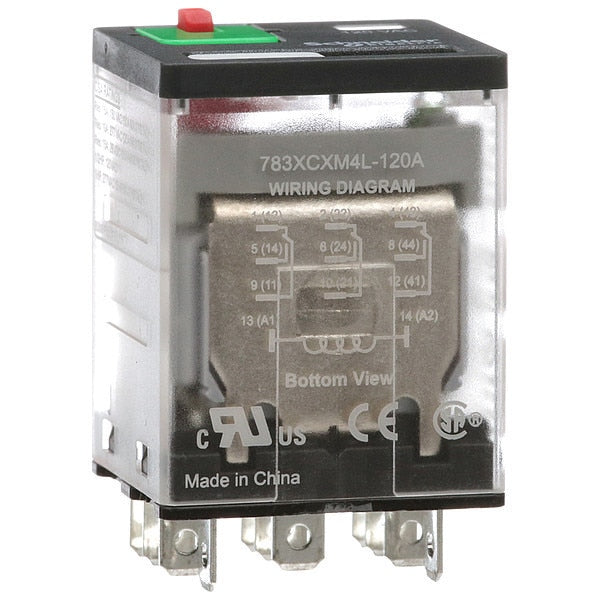 General Purpose Relay, 120V AC Coil Volts, Square, 11 Pin, 3PDT