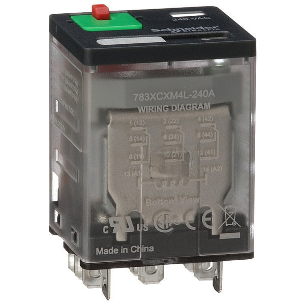 General Purpose Relay, 240V AC Coil Volts, Square, 11 Pin, 3PDT