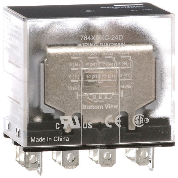General Purpose Relay, 24V DC Coil Volts, Square, 14 Pin, 4PDT
