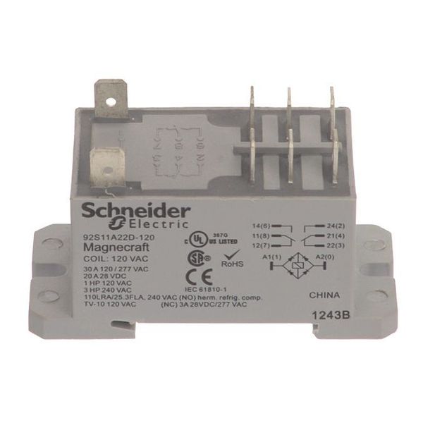 Enclosed Power Relay, DIN-Rail & Surface Mounted, DPDT, 120V AC, 8 Pins, 2 Poles
