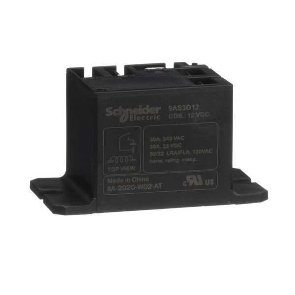 Enclosed Power Relay, Surface (Top Flange) Mounted, SPST-NO, 12V DC, 4 Pins, 1 Poles