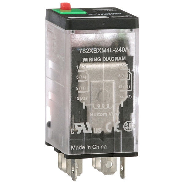 General Purpose Relay, 240V AC Coil Volts, Square, 8 Pin, DPDT