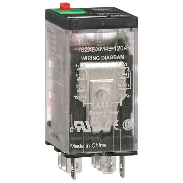 General Purpose Relay, 120V AC Coil Volts, Square, 8 Pin, DPDT