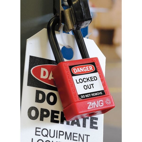 Lockout Padlock, KD, Red, 1-3/4