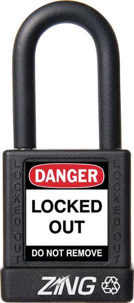Lockout Padlock, KD, Black, 1-3/4