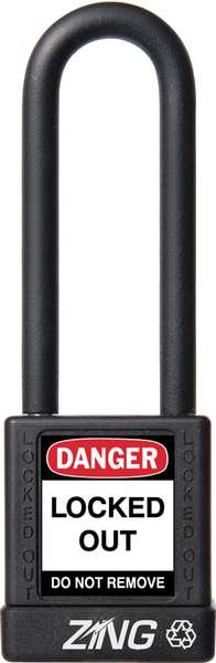 Lockout Padlock, KD, Black, 1-3/4