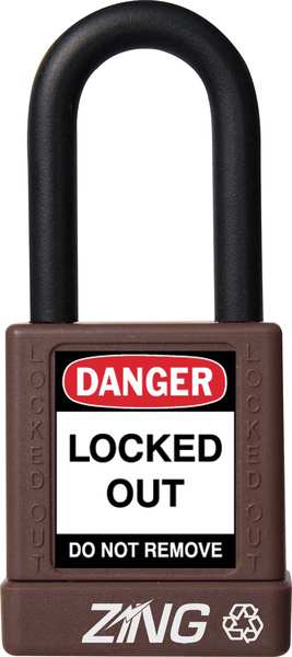 Lockout Padlock, KD, Brown, 1-3/4