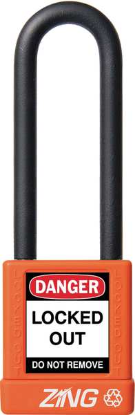 Lockout Padlock, KD, Orange, 1-3/4