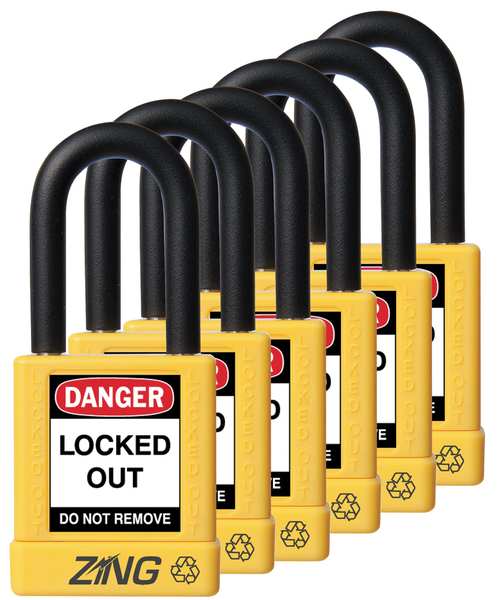 Lockout Padlock, KA, Yellow, 1-3/4