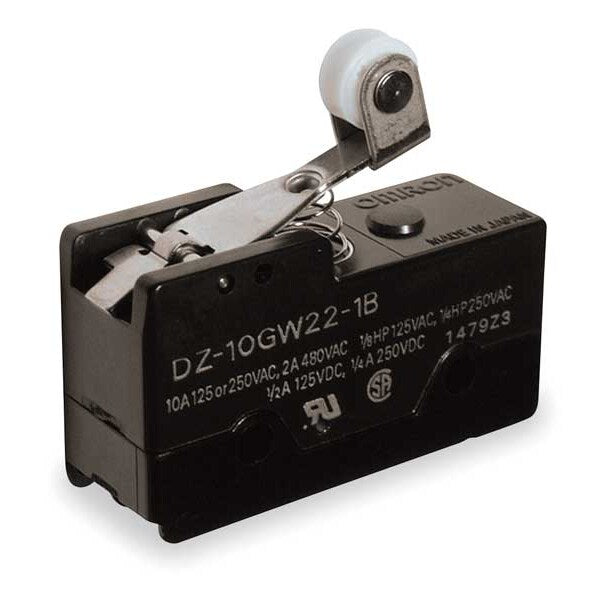 Industrial Snap Action Switch, Hinge Roller, Lever Actuator, DPDT, 10A @ 240V AC Contact Rating