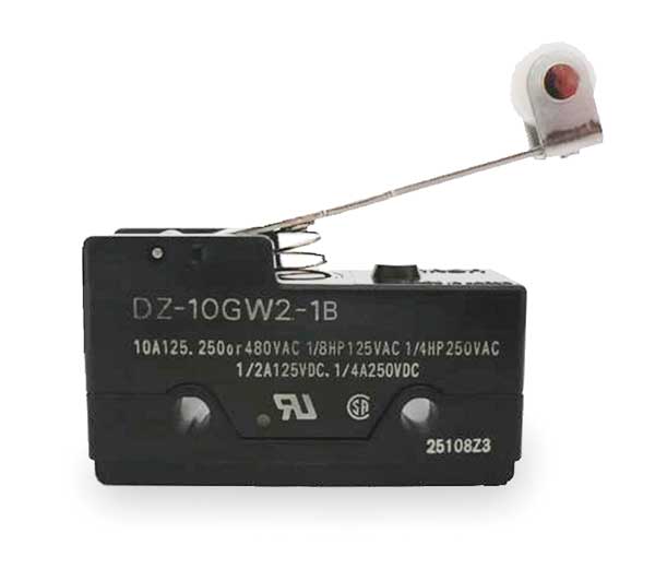 Industrial Snap Action Switch, Hinge Roller, Lever Actuator, DPDT, 10A @ 240V AC Contact Rating