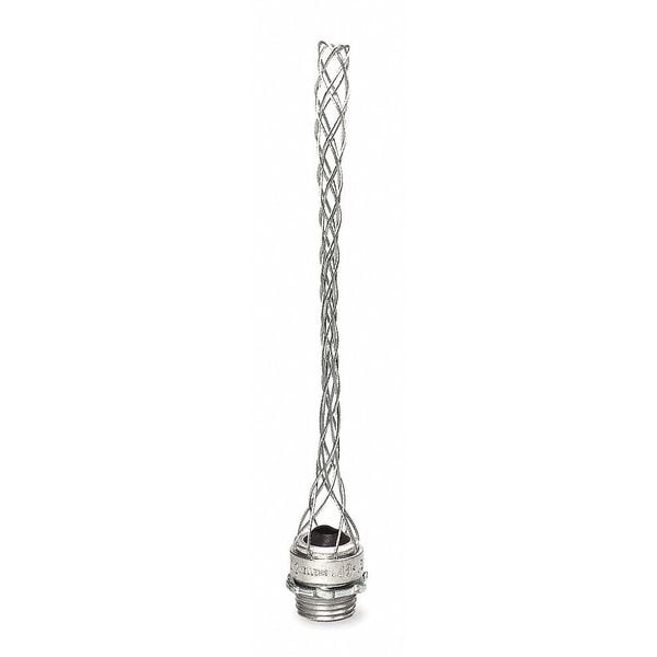 Dust Tight Cord Connector with Strain Relief, Straight, Aluminum, Mesh, 5 in L, 1/2 in MNPT