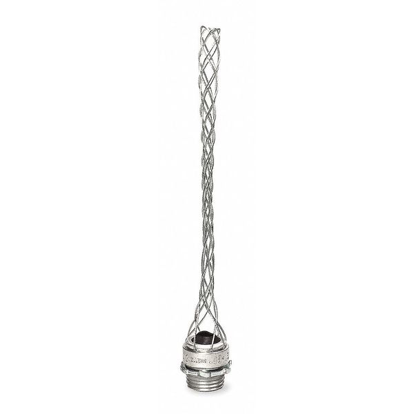 Dust Tight Cord Connector with Strain Relief, Straight, Aluminum, Mesh, 6-1/2 in L, 3/4 in MNPT