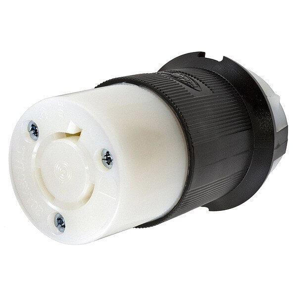 20A Twist-Lock Connector 2P 3W 480VAC L8-20R BK/WT