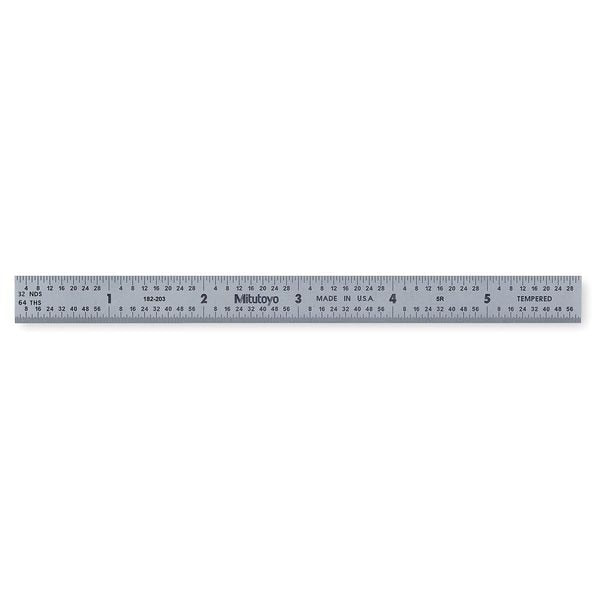 Steel Rule, Flexible, 6 In, 32/64/10/100ths