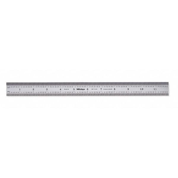 Steel Rule, Rigid, 12 In, 32/64/0.5/1mm