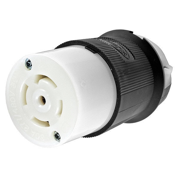 30A Twist-Lock Connector 4P 5W 277/480VAC L22-30R BK/WT
