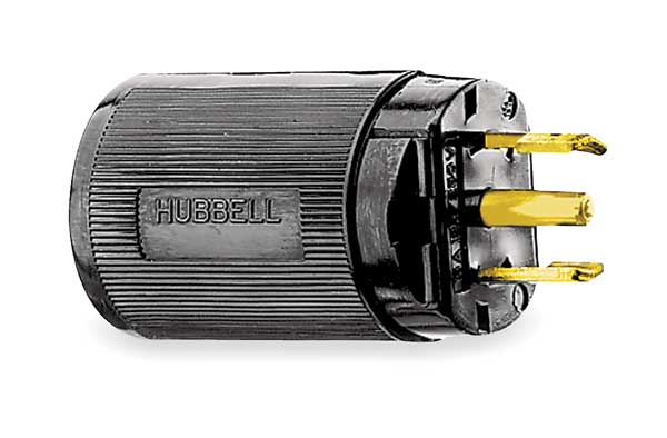 15A Midget Locking Plug 3P 3W 120/240VAC ML-3P BK