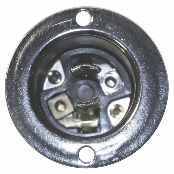 15A Midget Locking Flanged Inlet 2P 2W 120VAC