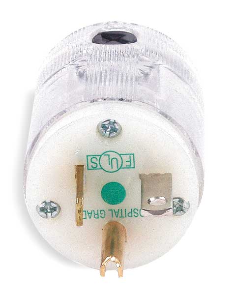 3 Wire Straight Blade Plug Hospital Grade 125VAC 20A
