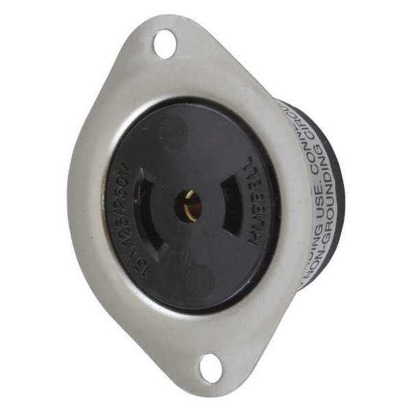 15A Midget Locking Flanged Receptacle 3P 3W 120/240VAC