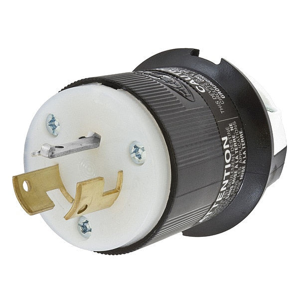 20A Locking Plug 3P 3W 125/250VAC BK/WT