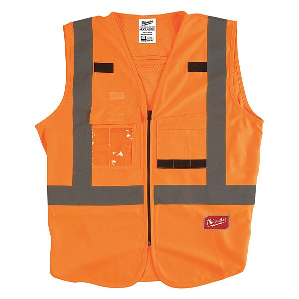 Class 2 High Visibility Orange Safety Vest - 4XL/5XL
