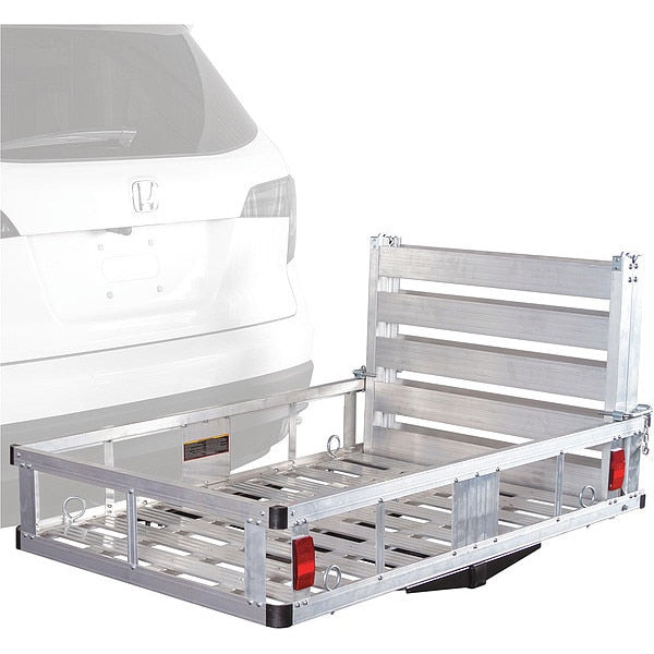 Cargo Carrier, Silver, Single/Drop Door, Overall Width: 48 in