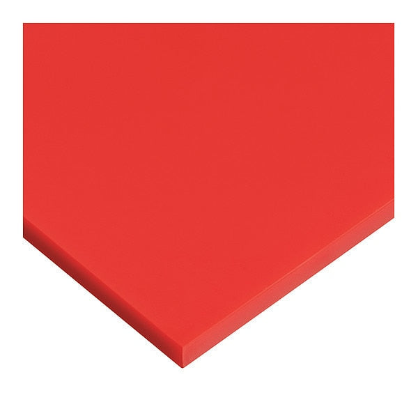 Red Cast Acrylic Rectangle Stock 2 ft L