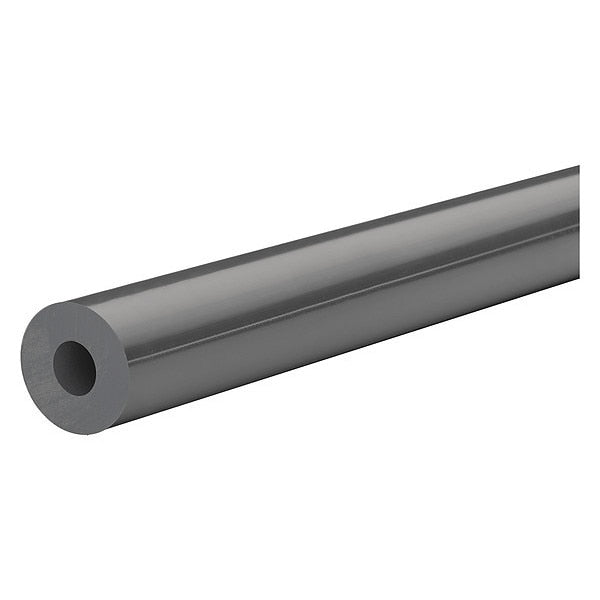 Gray PVC Type 1 Tube Stock 6 ft L, 1/4 in Inside Dia, 5/8 in Outside Dia