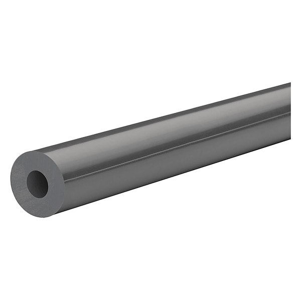 Gray PVC Type 1 Tube Stock 6 ft L, 5/8 in Inside Dia, 7/8 in Outside Dia