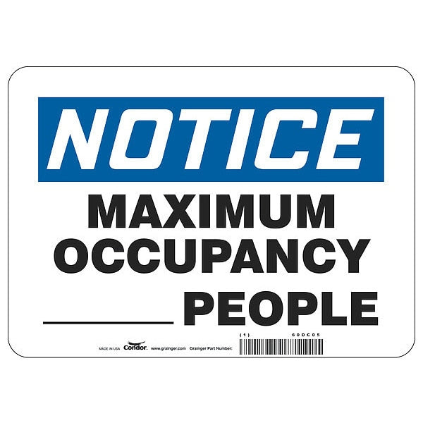 Write-On Maximum Occupancy Sign, 14