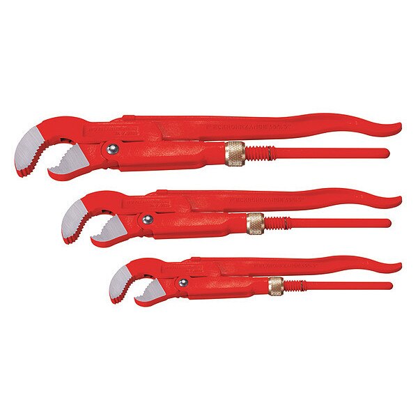 5 51/100 in L 2 in Cap. Steel Professional Pipe Wrench Set