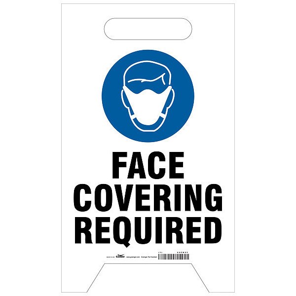 A-Frame Standing Floor Sign, 19 in H, 12 in W, Plastic, English, CDRPFR018