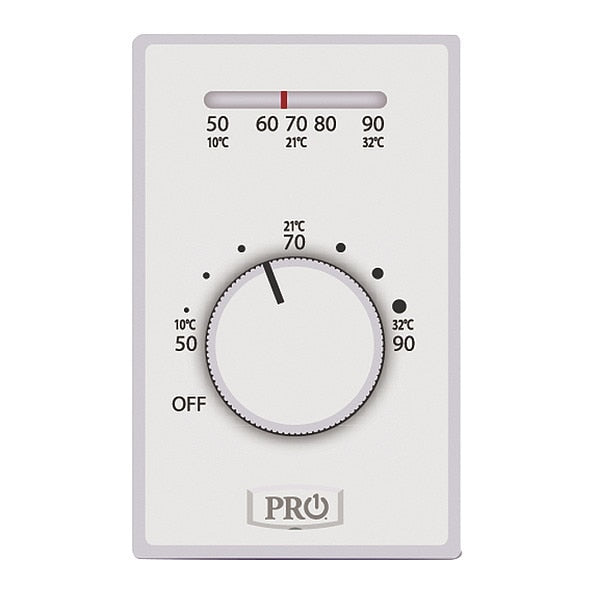Line Volt Mechanical Tstat, Open On Rise, DPST
