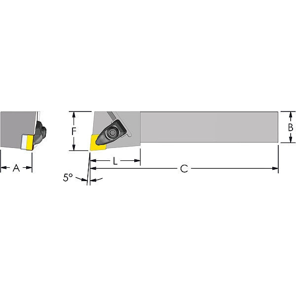 Indexable Profiling End Mill, 3/4