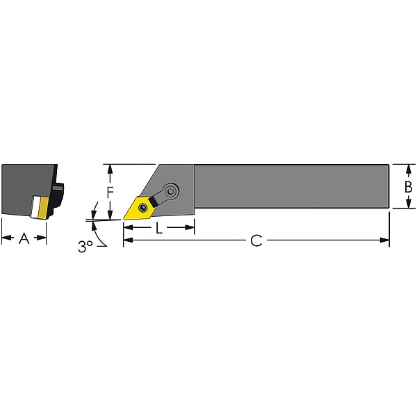 Indexable Profiling End Mill, 1-1/2