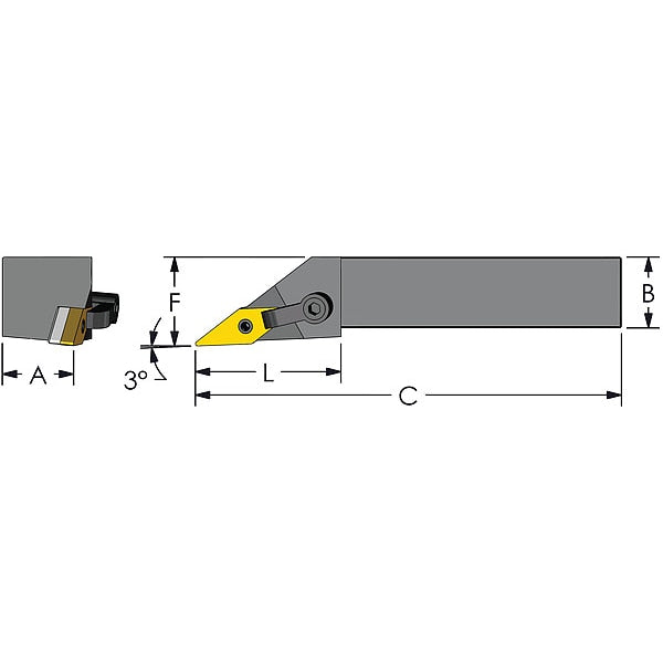 Indexable Profiling End Mill, 25.00mm, PHC