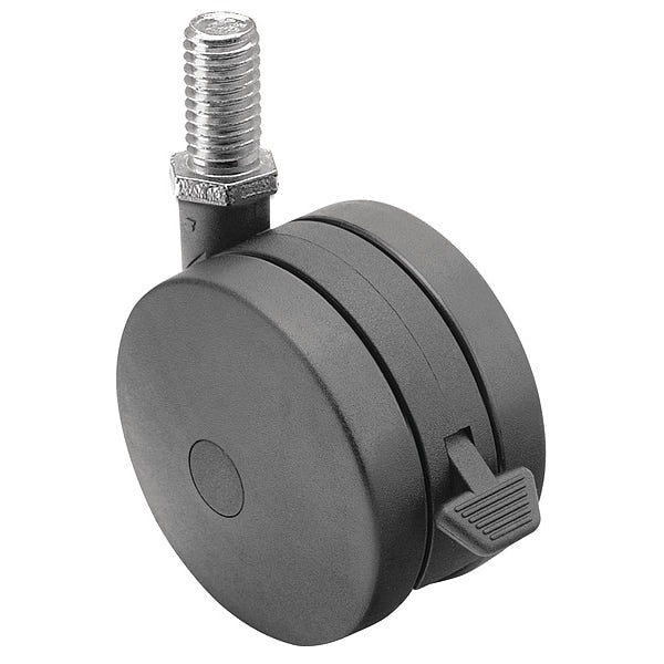 75mm Non-Marking Nylon Swivel Caster, Side Brake, Loads Up To 165 lb