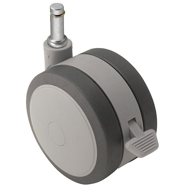 75mm Non-Marking Thermoplastic Elastomer Swivel Caster, Side Brake, Loads Up To 165 lb