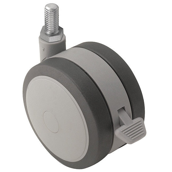 100mm Non-Marking Thermoplastic Elastomer Swivel Caster, Side Brake, Loads Up To 225 lb