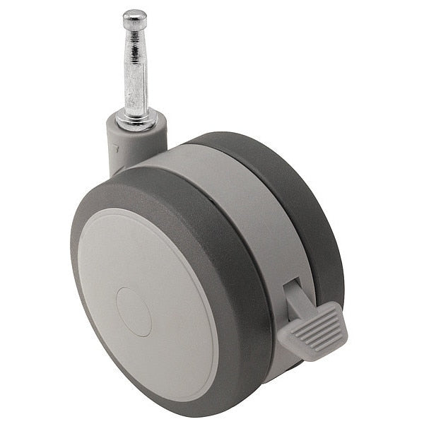 75mm Non-Marking Thermoplastic Elastomer Swivel Caster, Side Brake, Loads Up To 165 lb