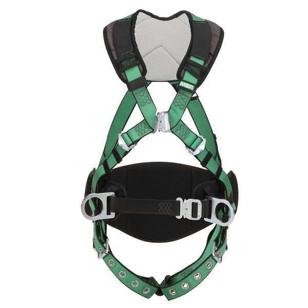 Construction Harness, Vest Style, Standard, Polyester, Green