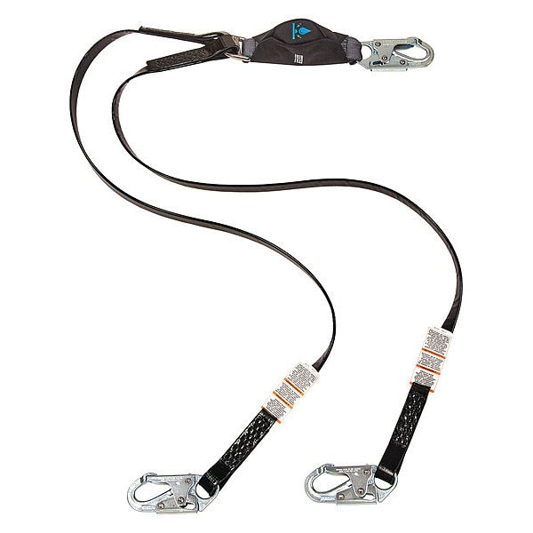 Shock Absorbing Lanyard, Twin Leg, 6 ft., S, Number of Legs: 2