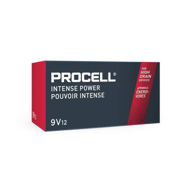 Procell Intense 9V Alkaline Battery, 9V DC, 12 Pack