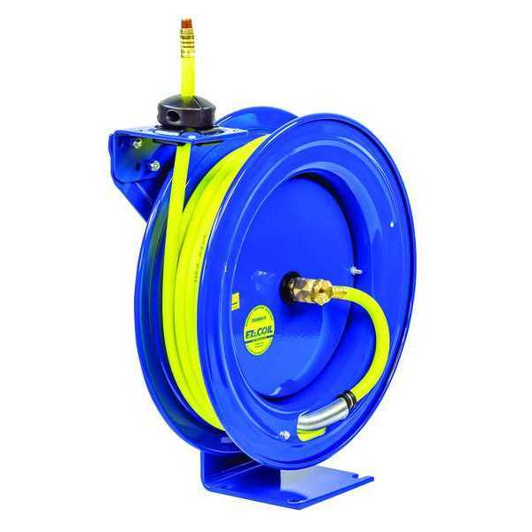 Spring Return Hose Reel , 3/8 in Hose Dia., 50 ft Length,