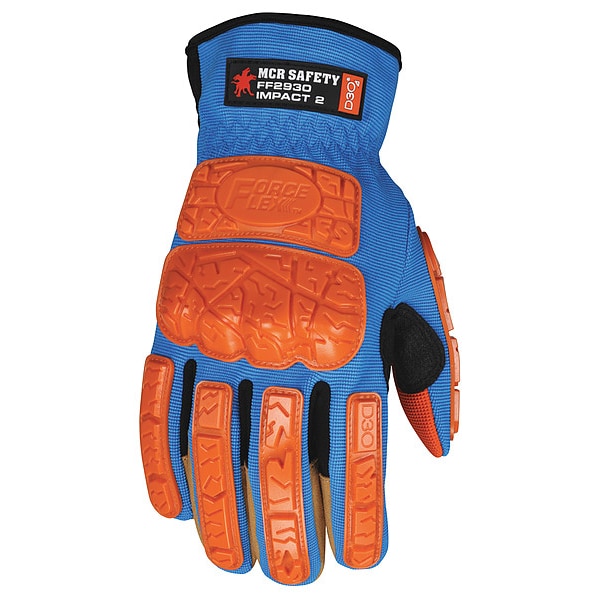 Impact Resistant Glove, L, Full Finger, PR