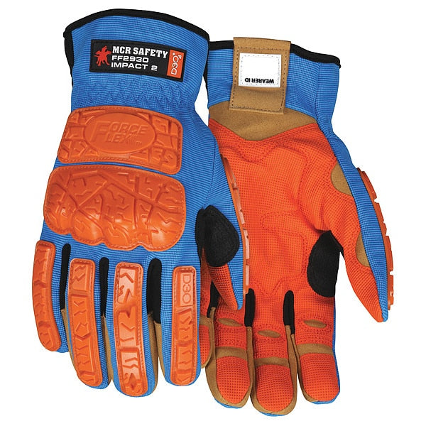Impact Resistant Glove, L, Full Finger, PR